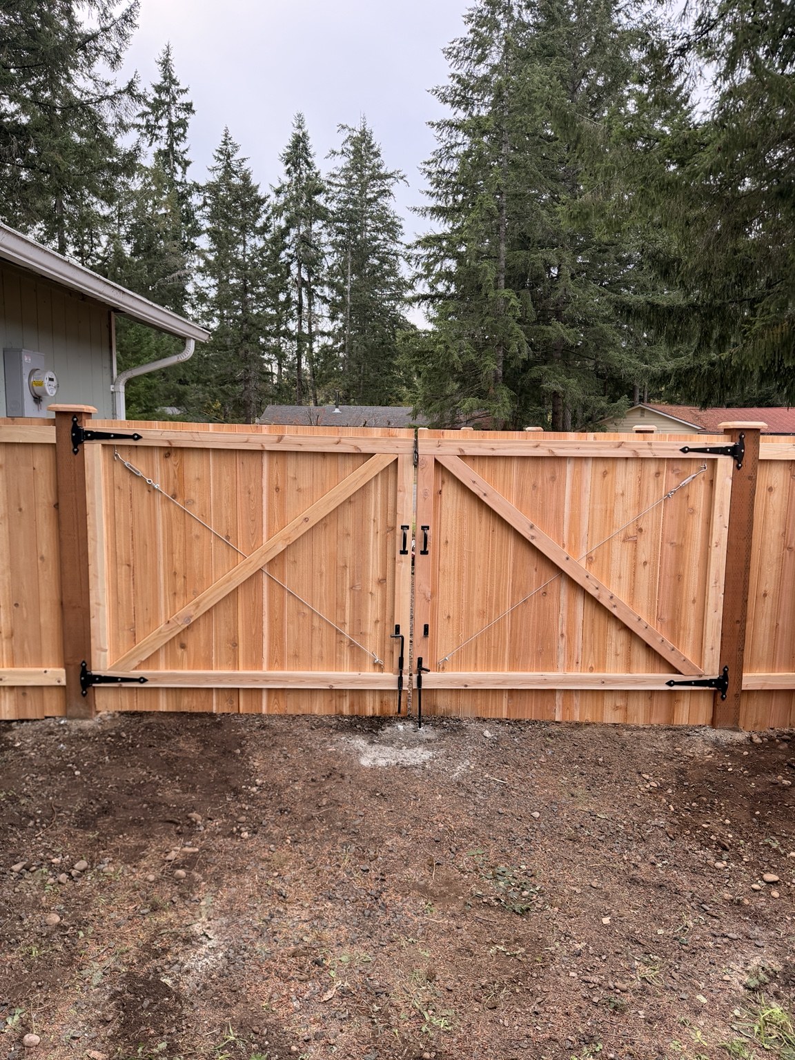 Custom cedar double gate